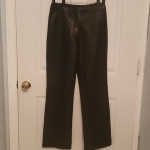 Genuine Straight Leg Leather Pants